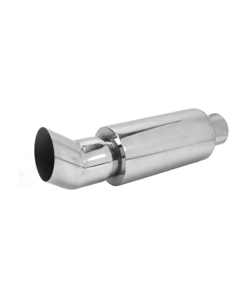 63mm Stainless Steel Exhaust Muffler for DTM Style Silver Car - Deep Tone Sound